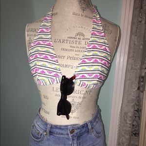 Multi-Colored Bikini Halter Top